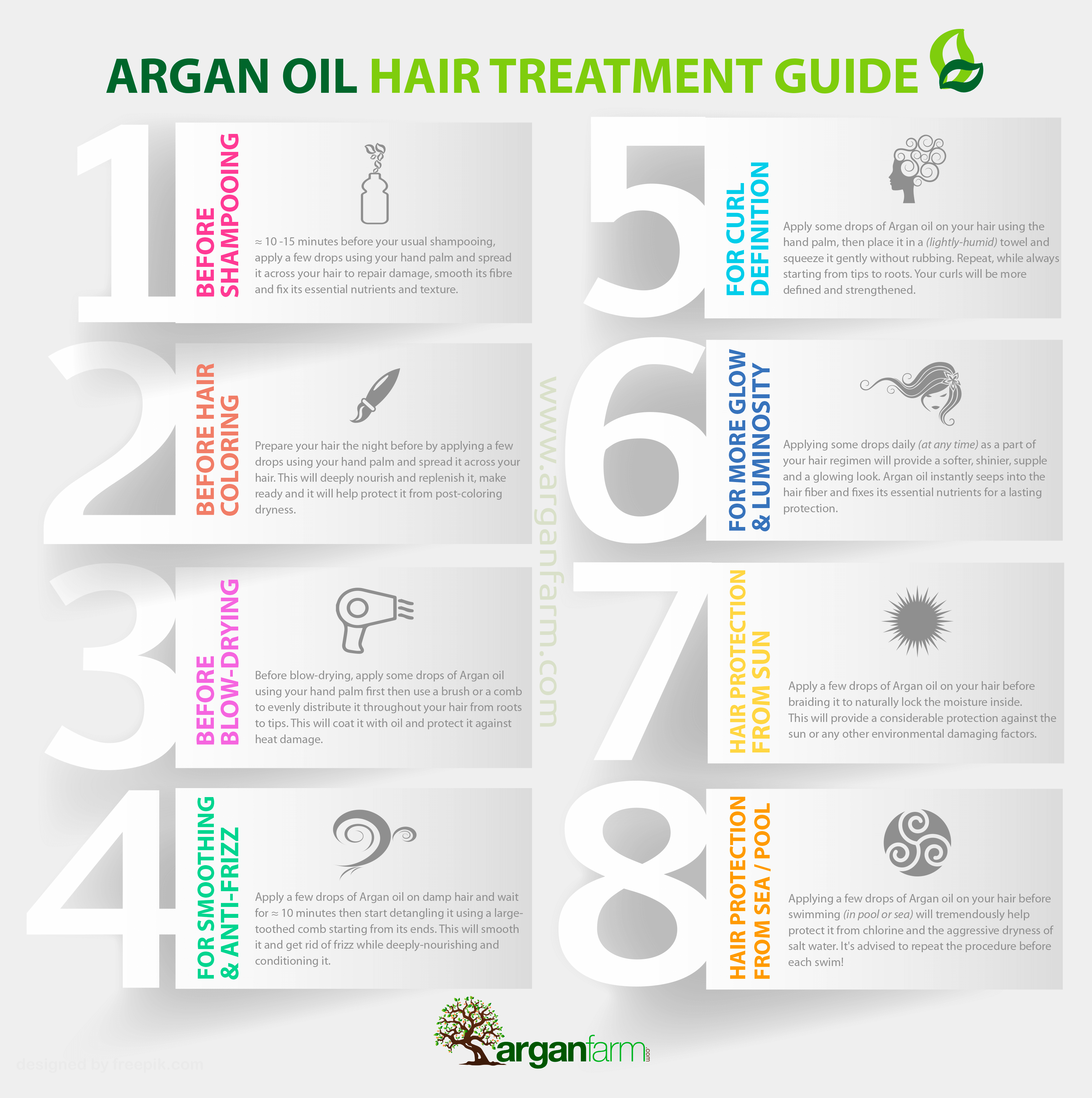 Argan Oil Hairtreatment - The Definitiv Guide Infographic