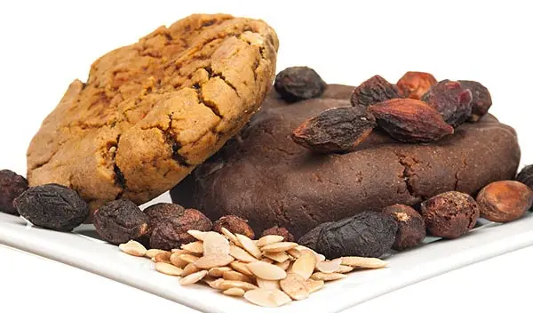 Argan oil fruits, kernels and dough,